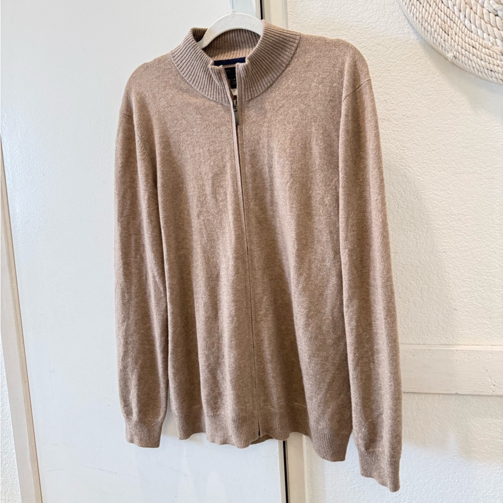 Club Room Luxury fill zip 100% cashmere sweater large